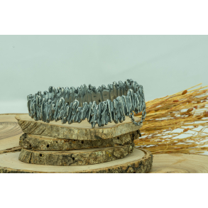 Burnt Straw Bracelet with hinge & safety chain